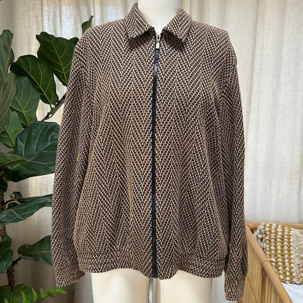 Quiet Luxury Vintage Knit Zip Jacket Minimalist Neutral women 10